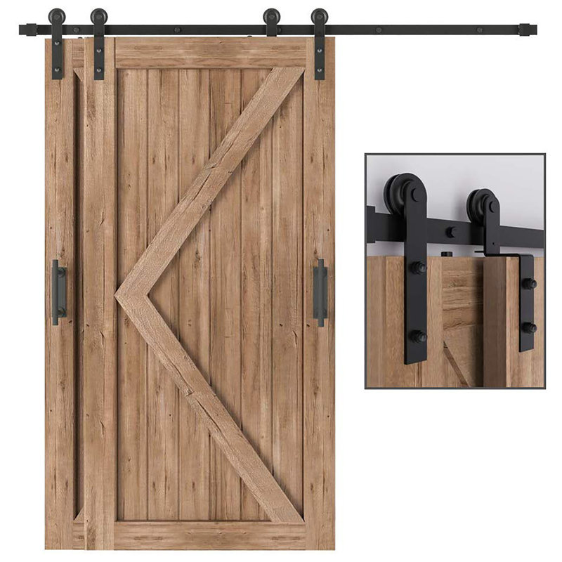 HERACLES Single Bypass Double Door Barn Door Hardware Kit Wayfair